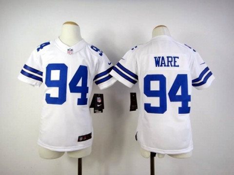 Nike White Dallas Cowboys 94 DeMarcus Ware Youth Game NFL Jerseys